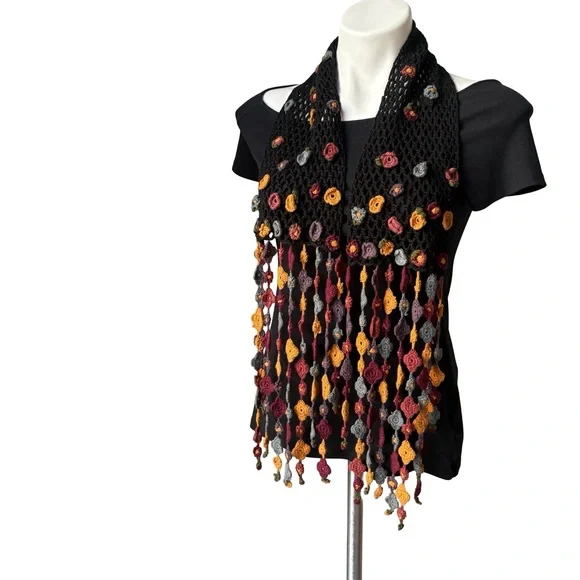 Rare Vintage Vivienne Tam Crochet Scarf - Picture 5 of 14